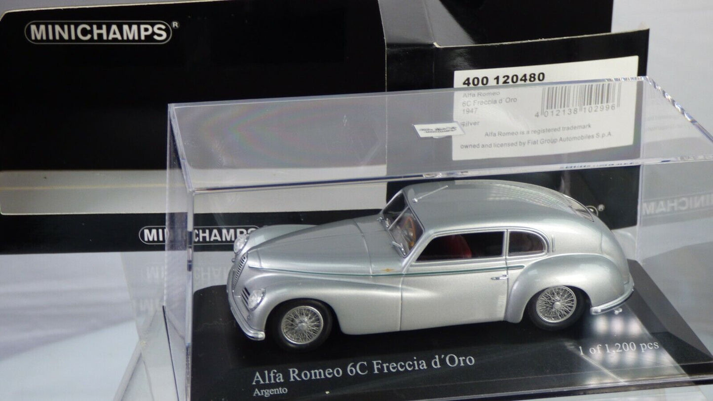 Minichamps 1:43 Alfa Romeo 6C 2500 Freccia D‘ORO 1947 Silver 400120480