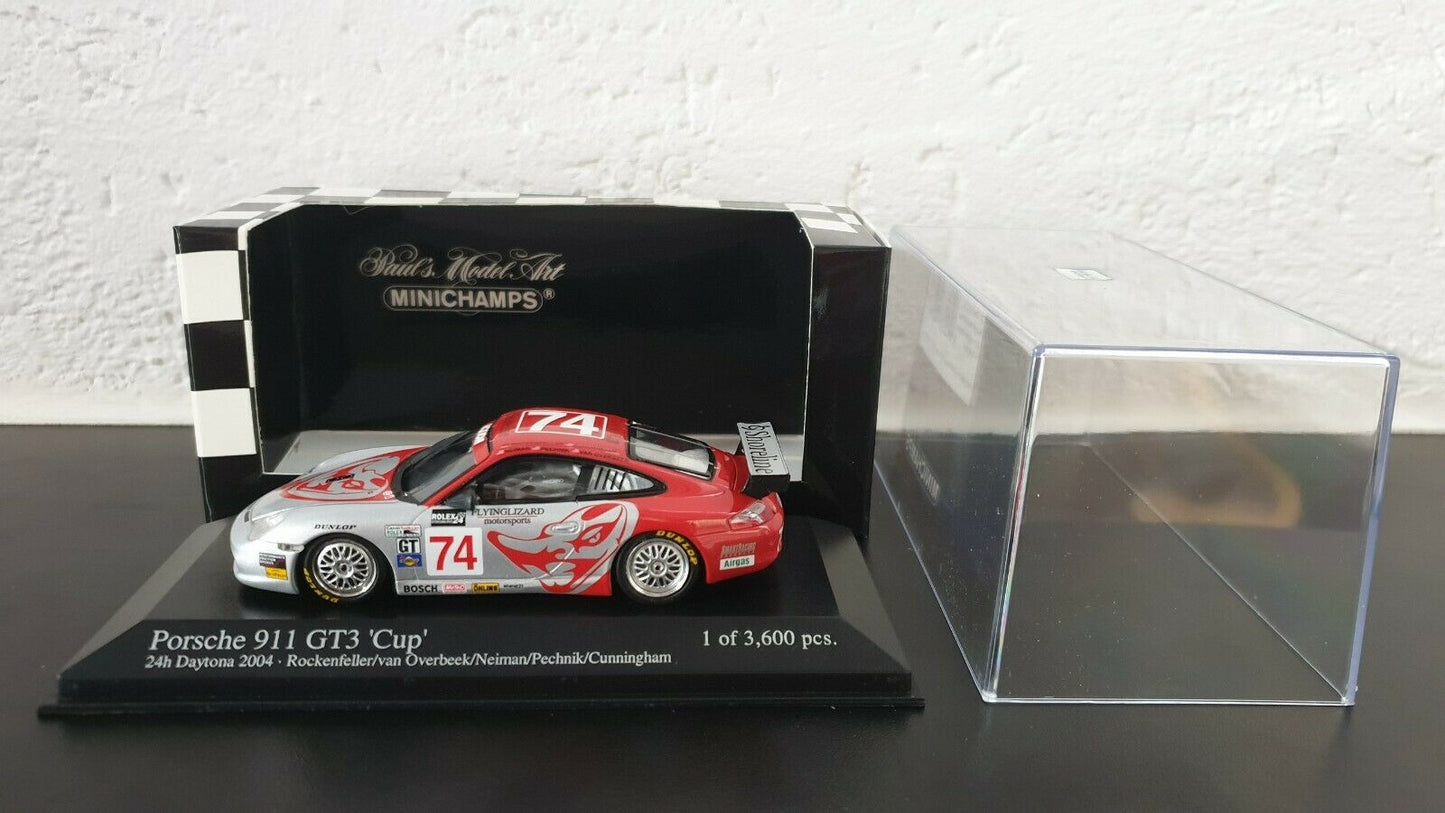 Minichamps 1:43 Porsche 911 GT3 Rockenfeller/Van overbeck/Neiman/Pecknik/Cunningham #74 24H Daytona 2004 400046274