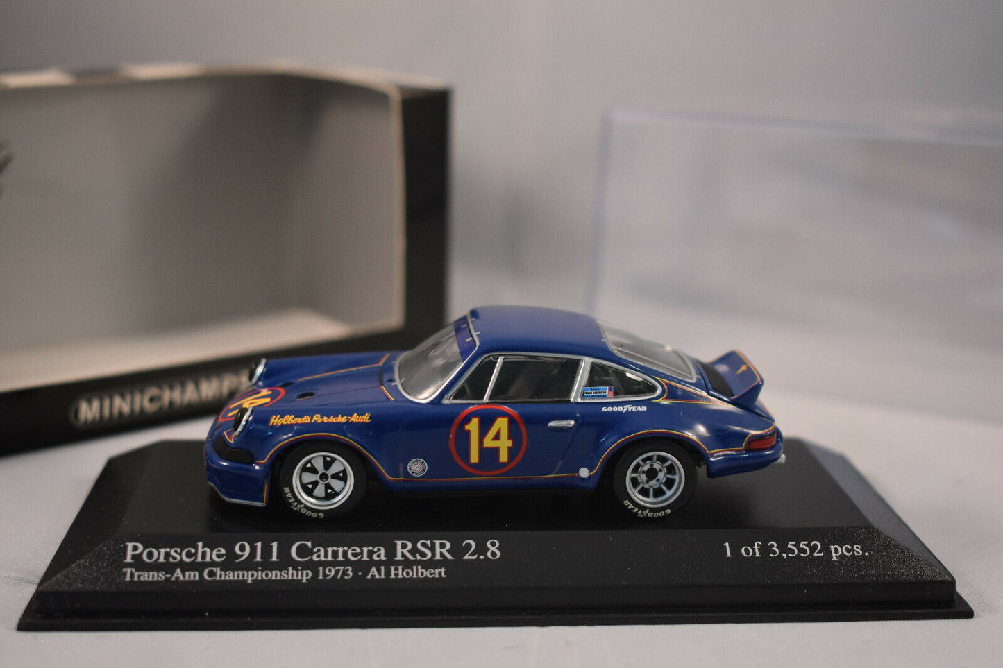 Minichamps 1:43 Porsche 911 Carrera RSR 2.8 - Al Holbert - #14 Team Holbert Porsche/Audi Trans-Am Series 1973 430736914