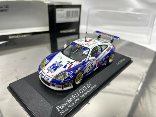 Minichamps 1:43 Porsche 911 GT3 RS #75 24h LeMans 2004 Sugden / Khan / Smith 400046975