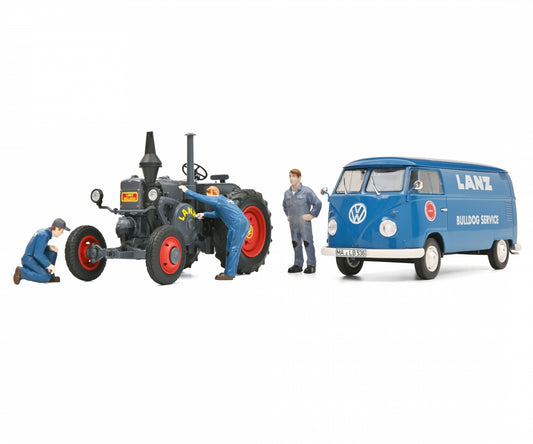Schuco 1:32 Volkswagen T1B Van Lanz Assistance + Bulldog Tractor Lanz Bulldog Service 1956 450785900